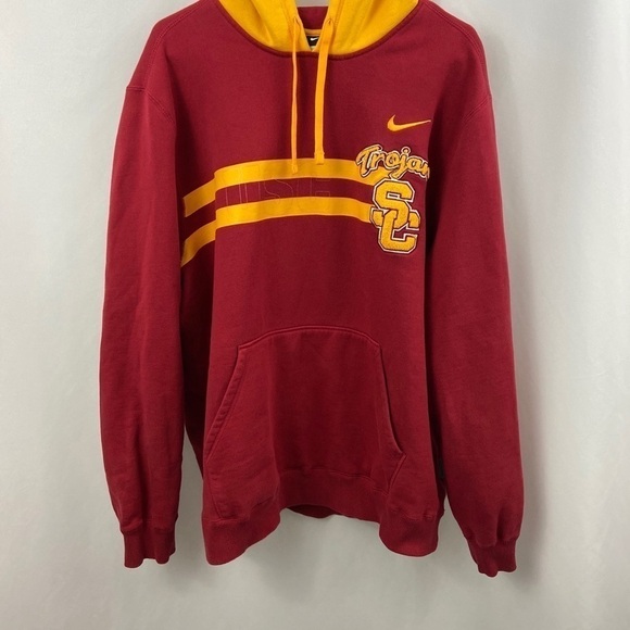 Vtg Nike USC Trojans Maroon Gold Logo Sz XL Hoodie - Picture 2 of 11